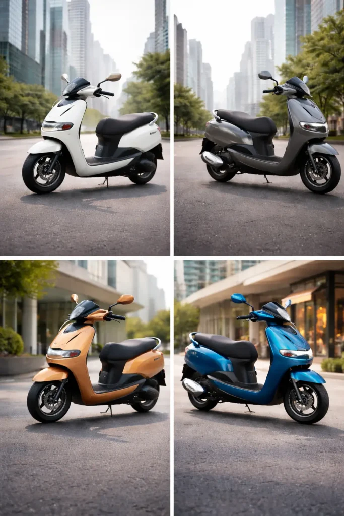 TVS iQube electric scooters in the city