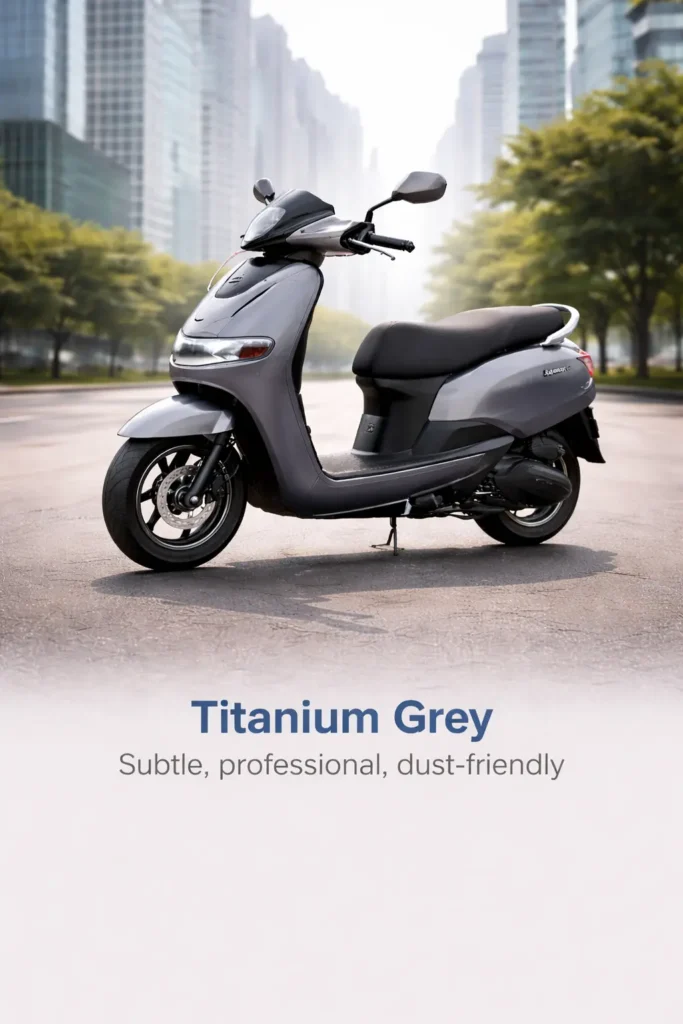 Titanium Grey TVS iQube in city