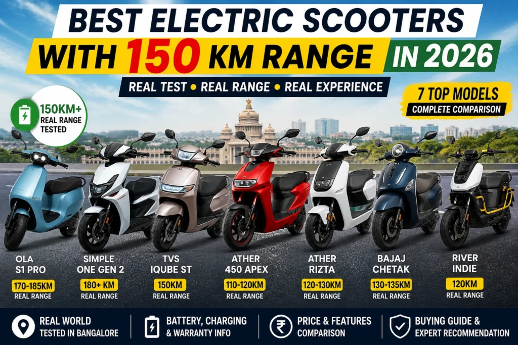 Best Electric Scooters With 150 KM Range in 2026